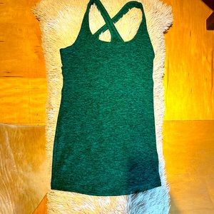 Beyond Yoga Emerald Green Athletic Top with built-in bra. Size Small